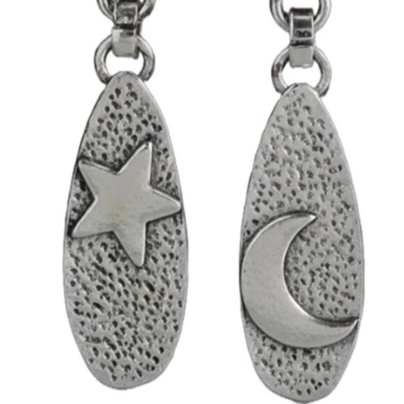 d'Vine Products Jewelry - Vintage Retro Bohemian Style Oval Shape Pentagram Moon Pattern Dangle Earrings